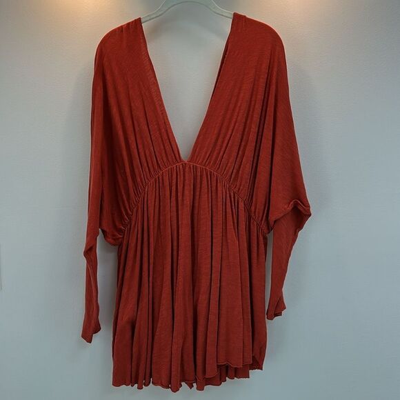 Free People Beach Cotton Dress Orange M - Picture 5 of 8